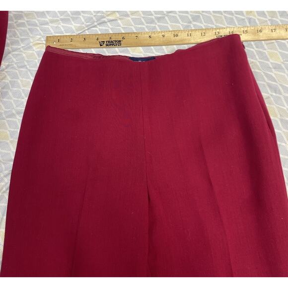 ANN TAYLOR Wool Blazer Size 6 Pants 8 Suit Set Womens Magenta Pink Career Lined - Picture 14 of 16